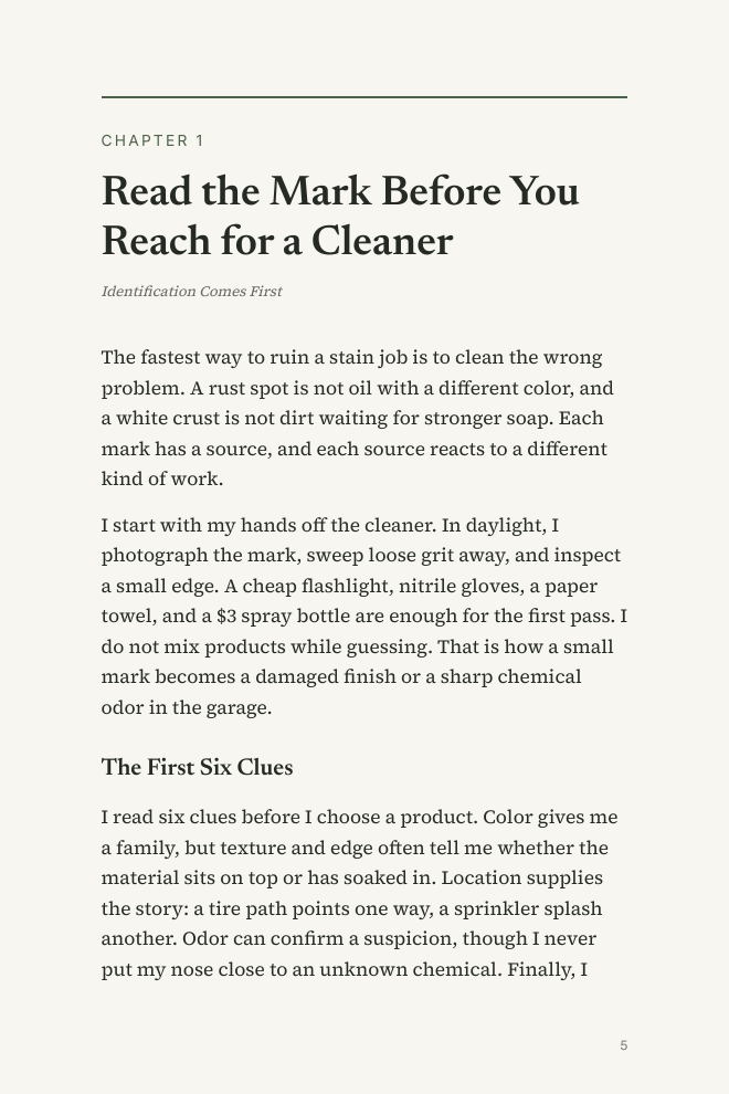 Page 5 — Read the Mark Before You Reach for a Cleaner