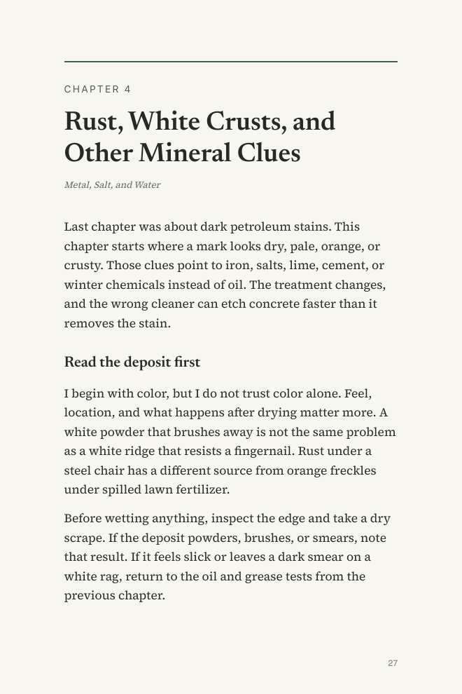 Page 27 — Rust, White Crusts, and Other Mineral Clues